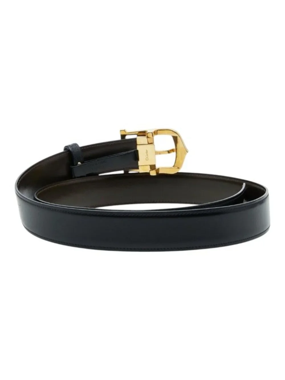 Cartier C Alonge Reversible Belt Black Brown Leather
